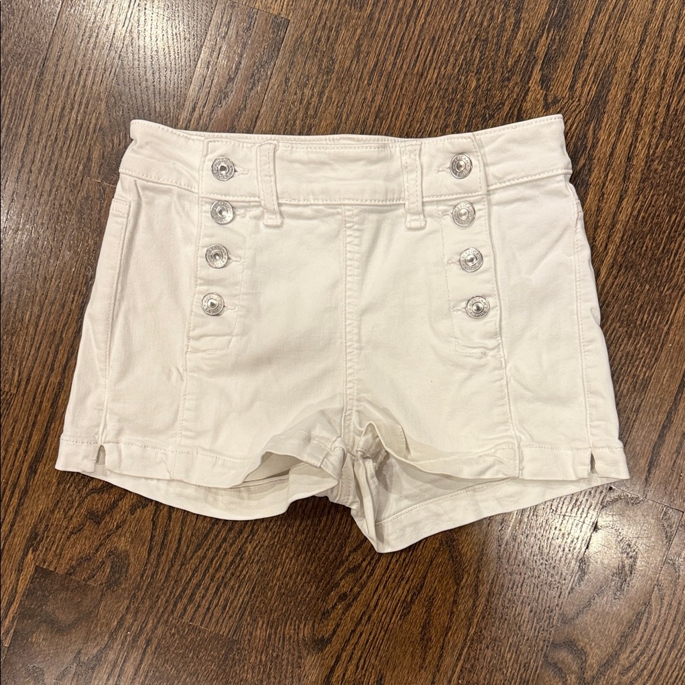 American eagle size 4 white shorts used button Women sailor Shorts